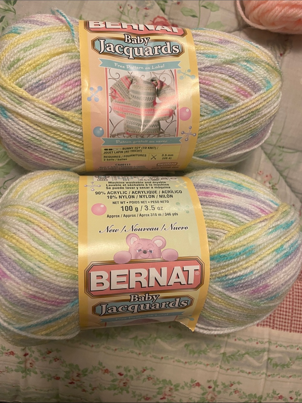 Bernat Baby Jacquards Pastel Multi Yarn - Soft Pastel Colorway